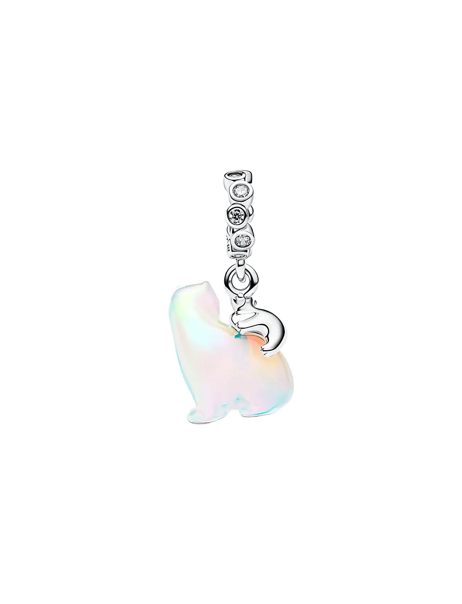 Pandora - Polarbears sterling silver dangle with clear cubic zirconia and aurora lab-grown opal resin - pendentifs - white - 3