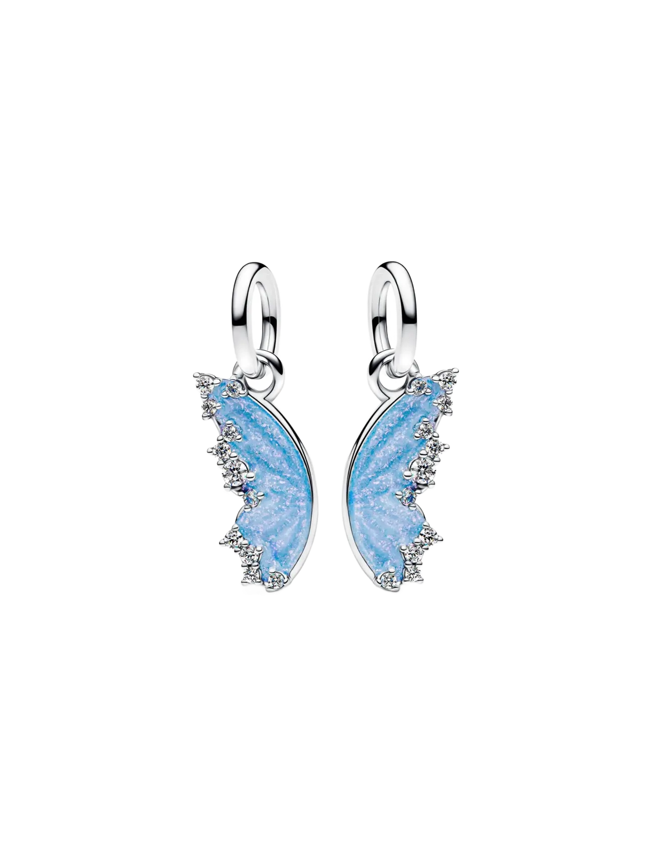 Pandora Butterfly sterling silver splittable dangle with clear cubic zirconia and shimmering blue enamel - Charms - BLUE / blue