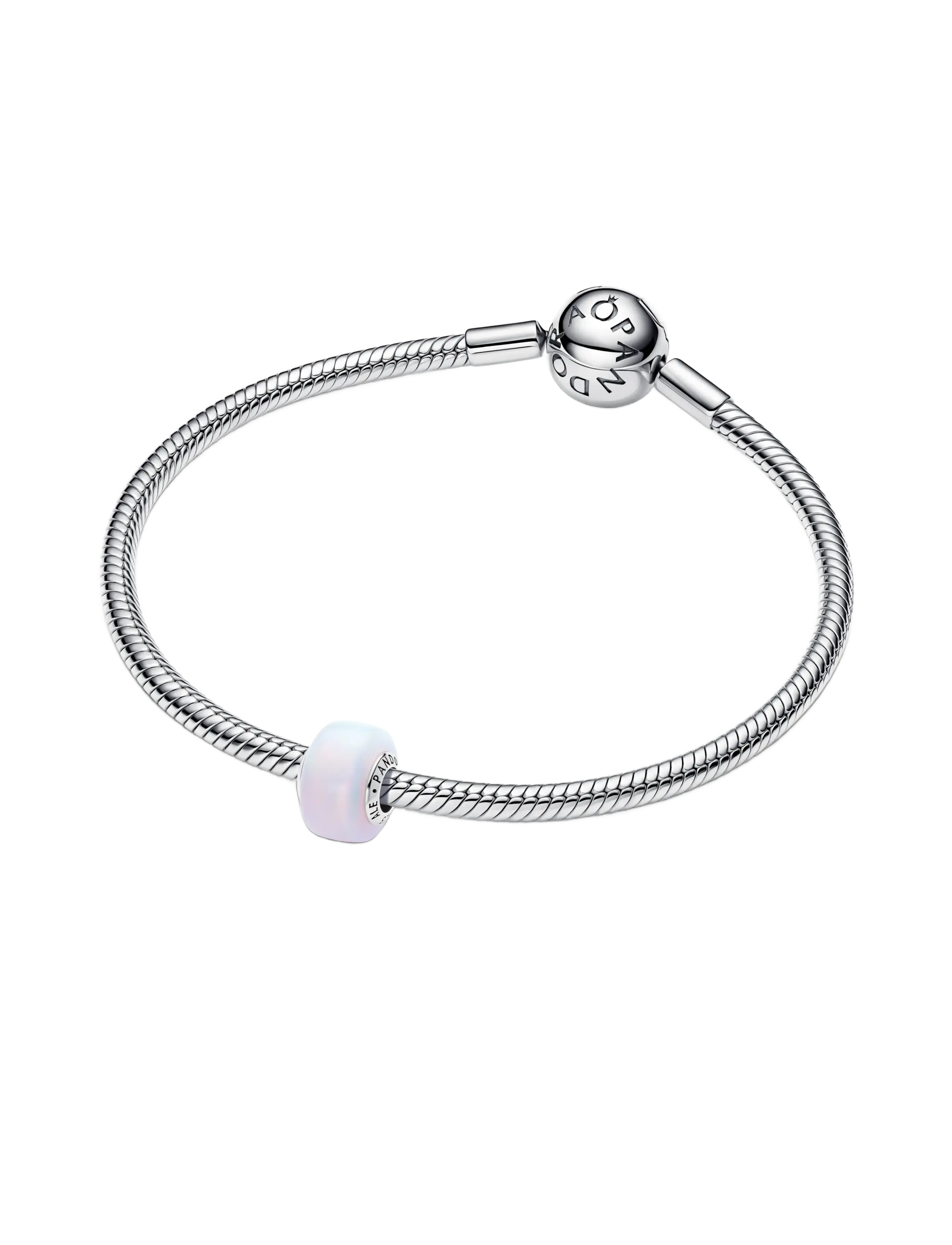 Pandora - Sterling silver charm with aurora lab-grown opal resin - vedhæng - white - 3