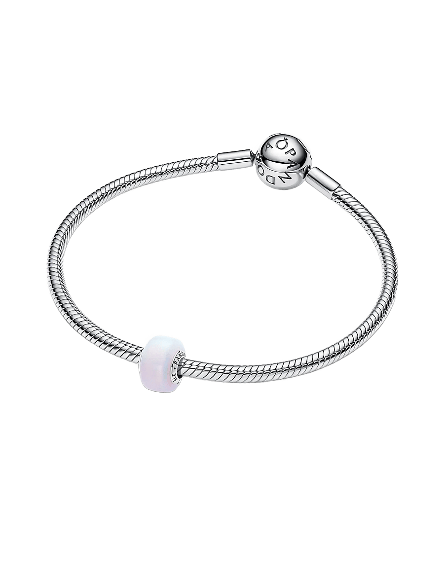 Pandora - Sterling silver charm with aurora lab-grown opal resin - hangers - white - 3