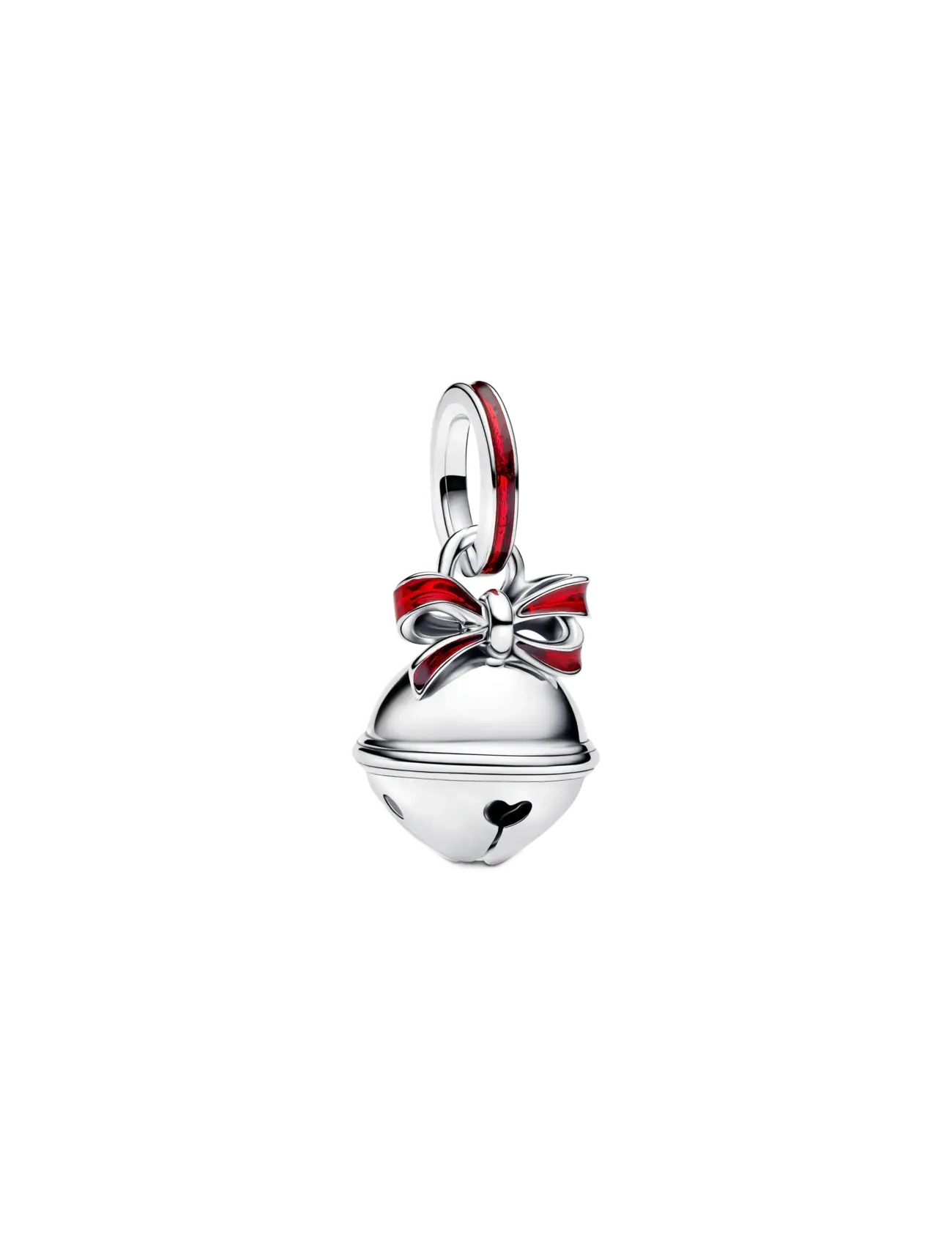 Pandora - Holiday bell sterling silver dangle with red enamel - red - 1