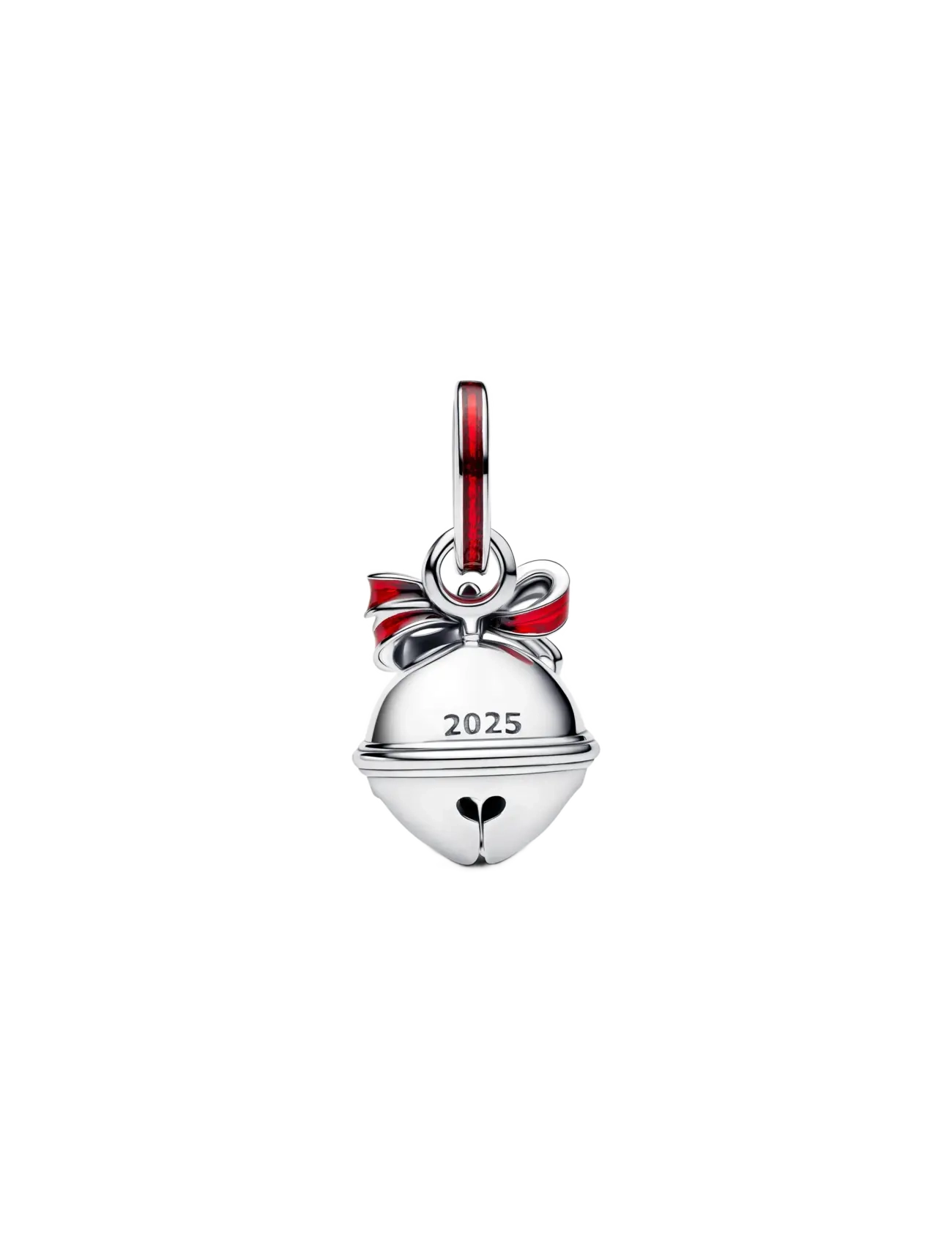 Pandora - Holiday bell sterling silver dangle with red enamel - red - 2
