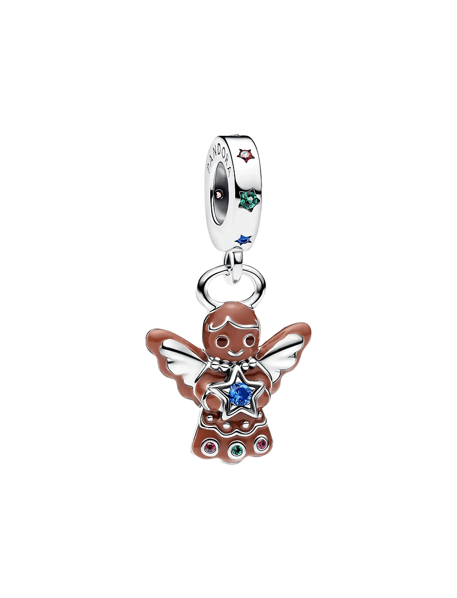 Pandora - Gingerbread angel sterling silver dangle - anhänger - brown - 1