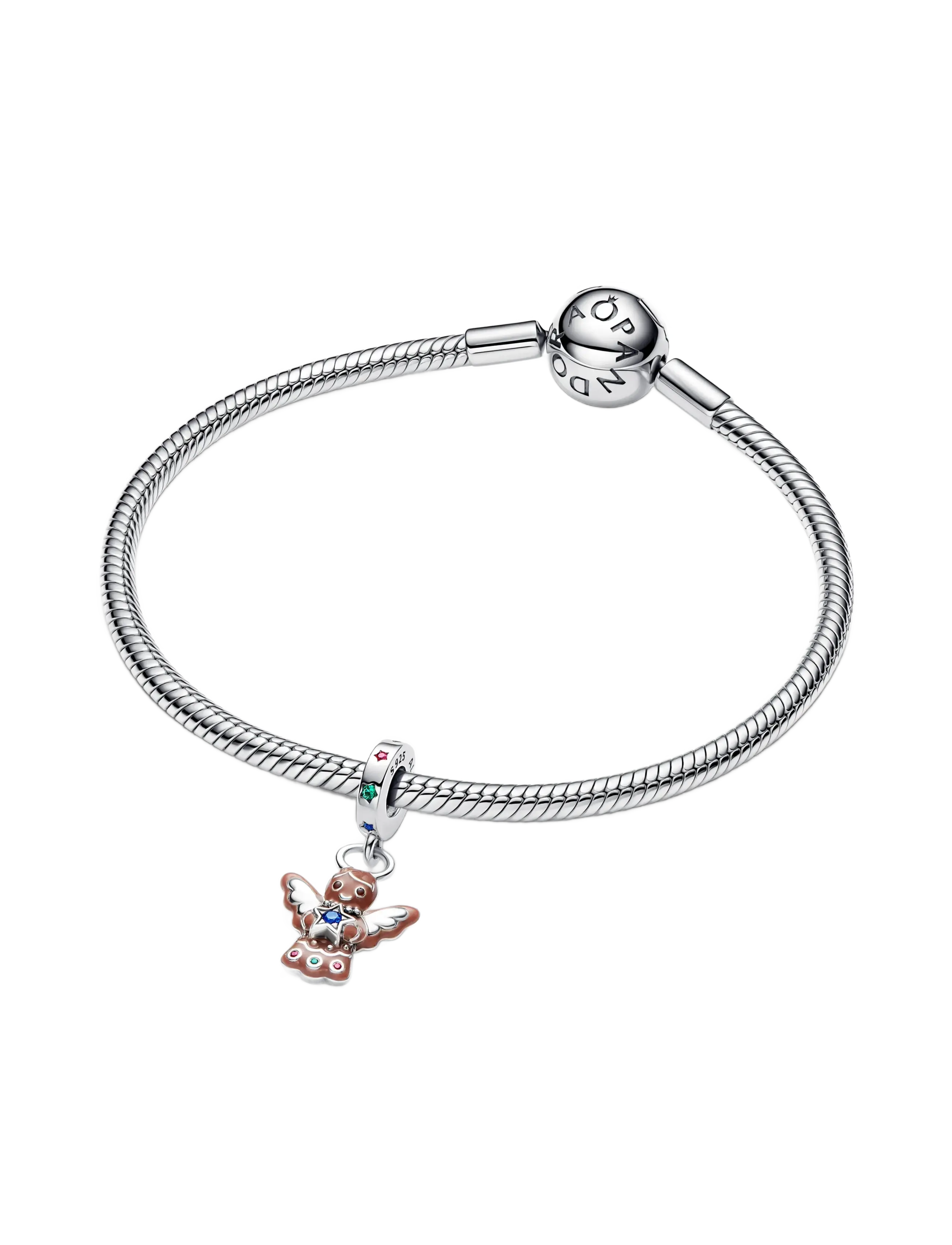 Pandora - Gingerbread angel sterling silver dangle - anhänger - brown - 3