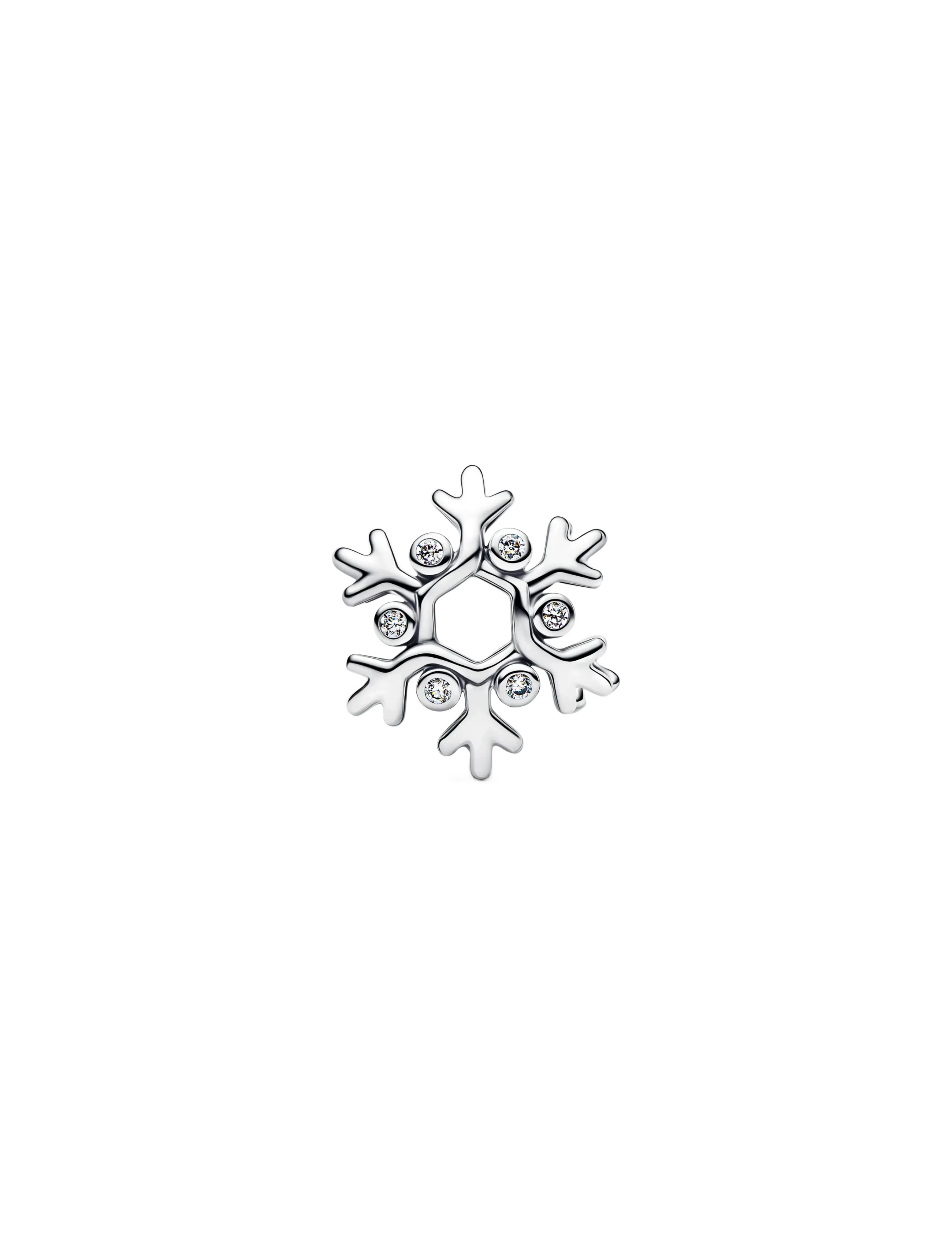 Pandora - Snowflake sterling silver charm - pendants - clear - 2