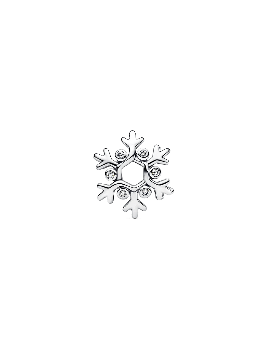 Pandora - Snowflake sterling silver charm - riipukset - clear - 2