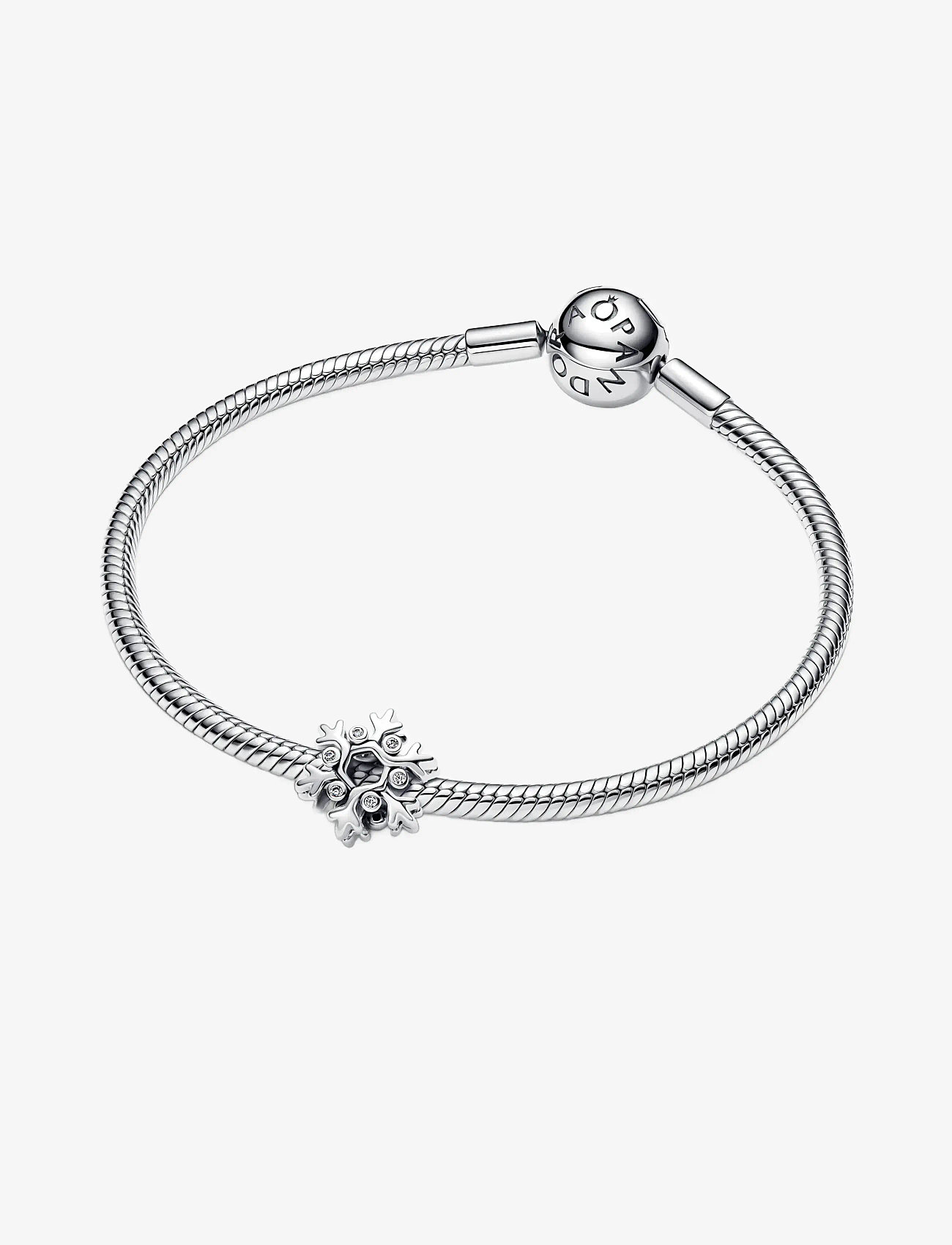 Pandora - Snowflake sterling silver charm - vedhæng - clear - 3
