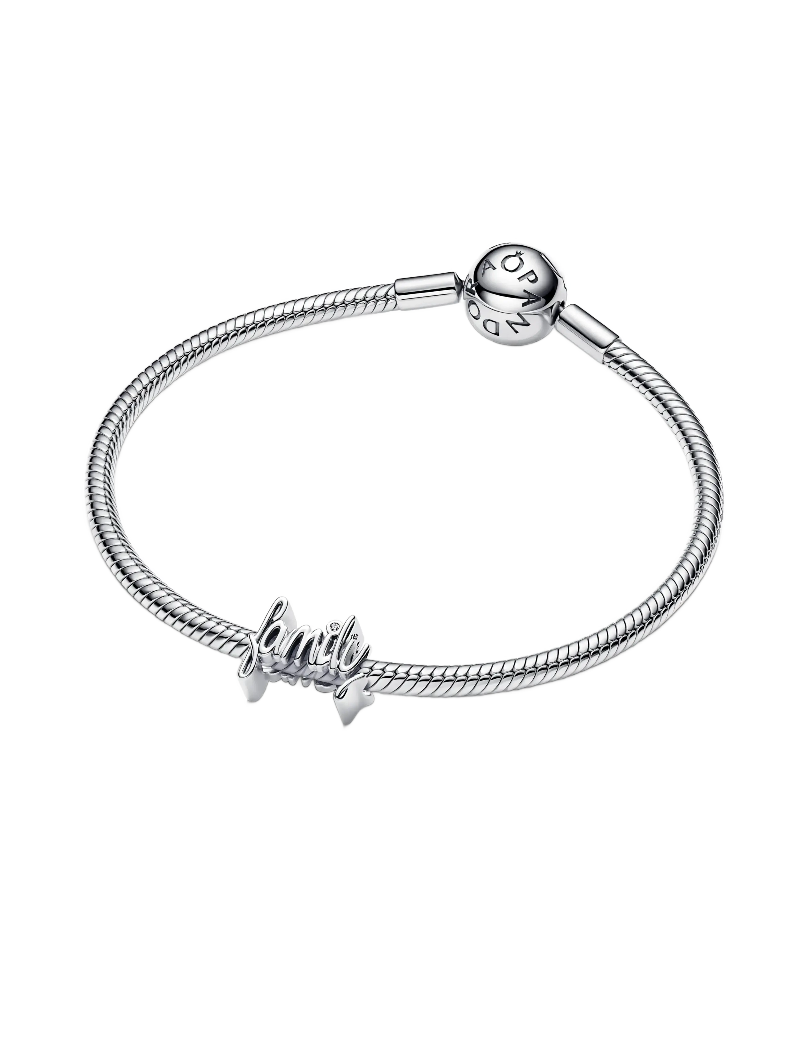 Pandora - Family sterling silver charm with clear cubic zirconia - pendentifs - clear - 2