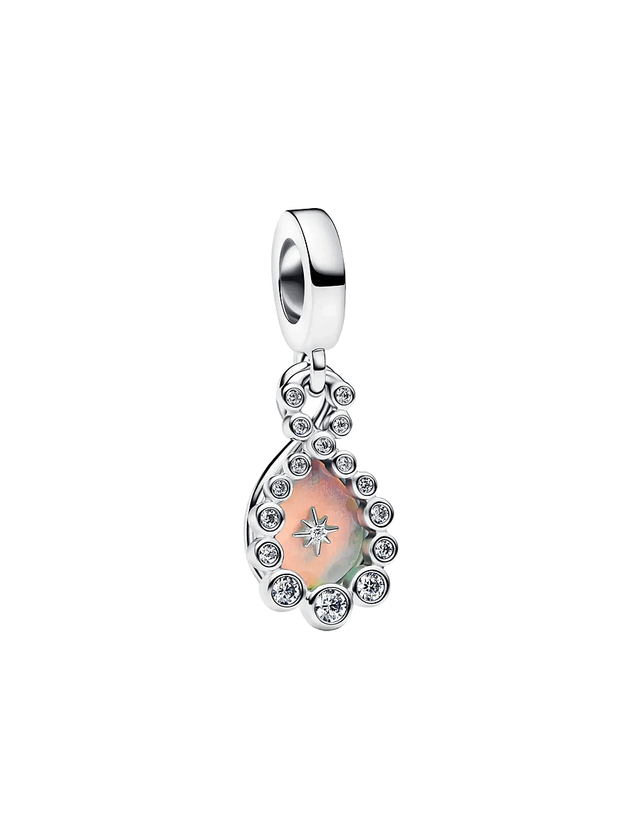 Pandora - Infinity sterling silver double dangle with clear cubic zirconia and aurora lab-grown opal resin - anhänger - white - 1