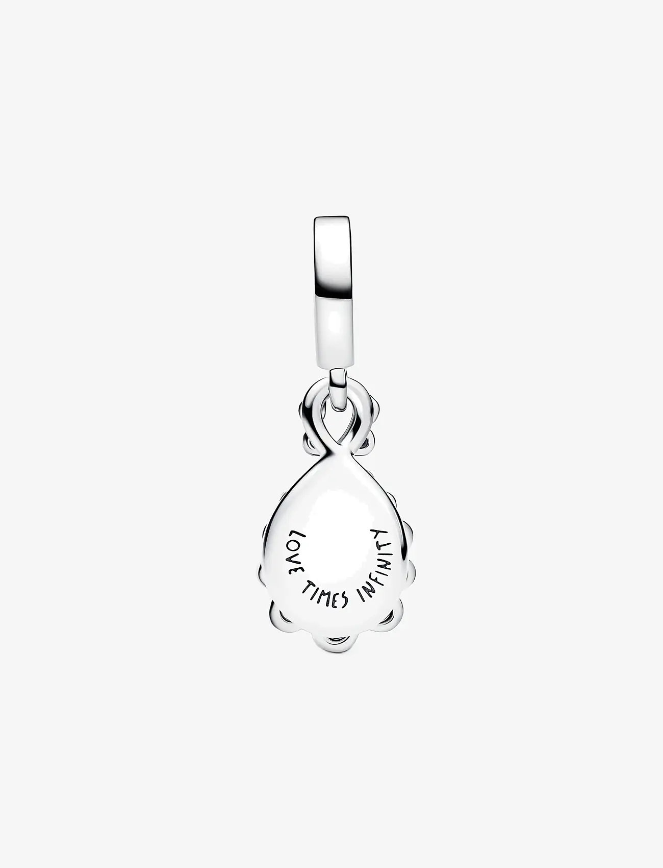 Pandora - Infinity sterling silver double dangle with clear cubic zirconia and aurora lab-grown opal resin - vedhæng - white - 2
