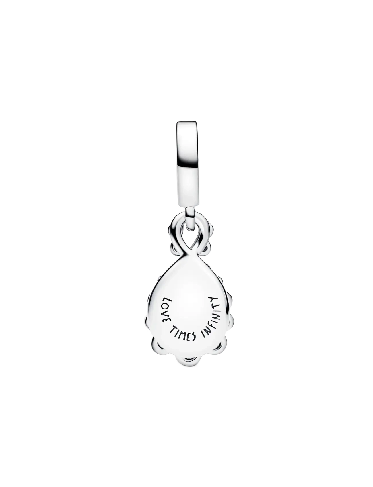Pandora - Infinity sterling silver double dangle with clear cubic zirconia and aurora lab-grown opal resin - vedhæng - white - 2