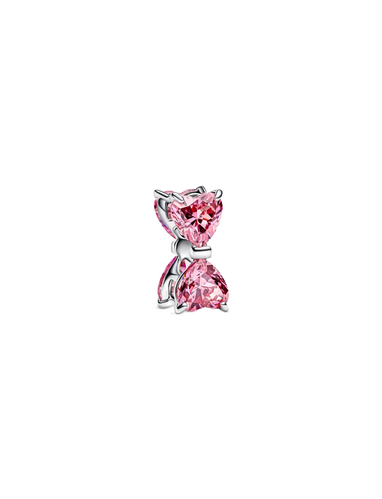 Pandora Bow sterling silver charm with fancy pink cubic zirconia - Pandora - PINK / pink/rose