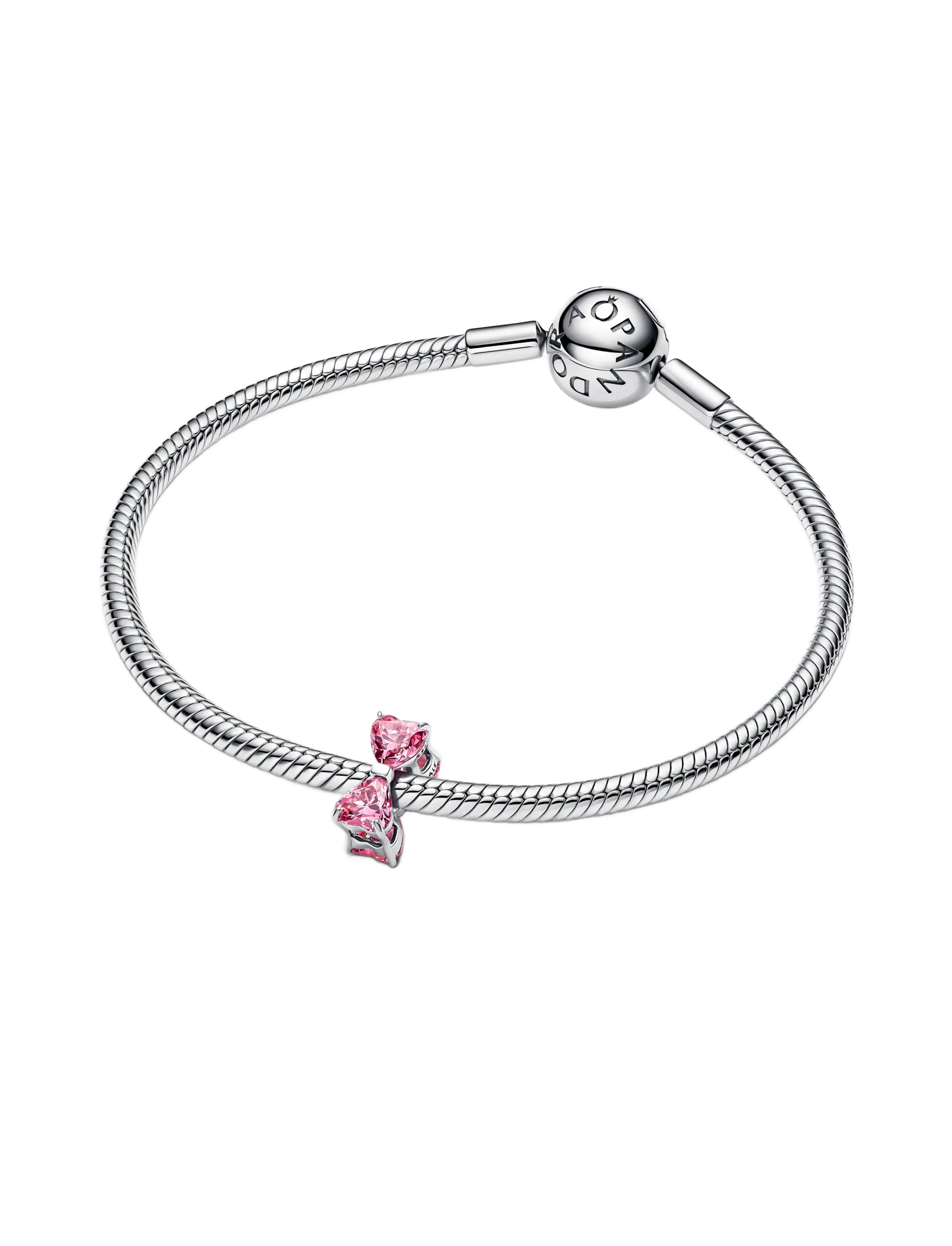 Pandora - Bow sterling silver charm with fancy pink cubic zirconia - anhänger - pink - 2