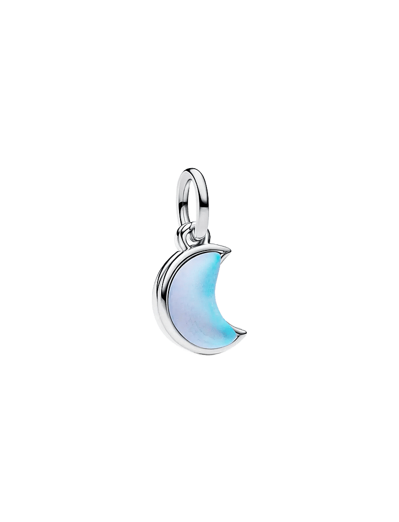 Pandora - Moon sterling silver double dangle with moonstone iridescent glass - white - 1