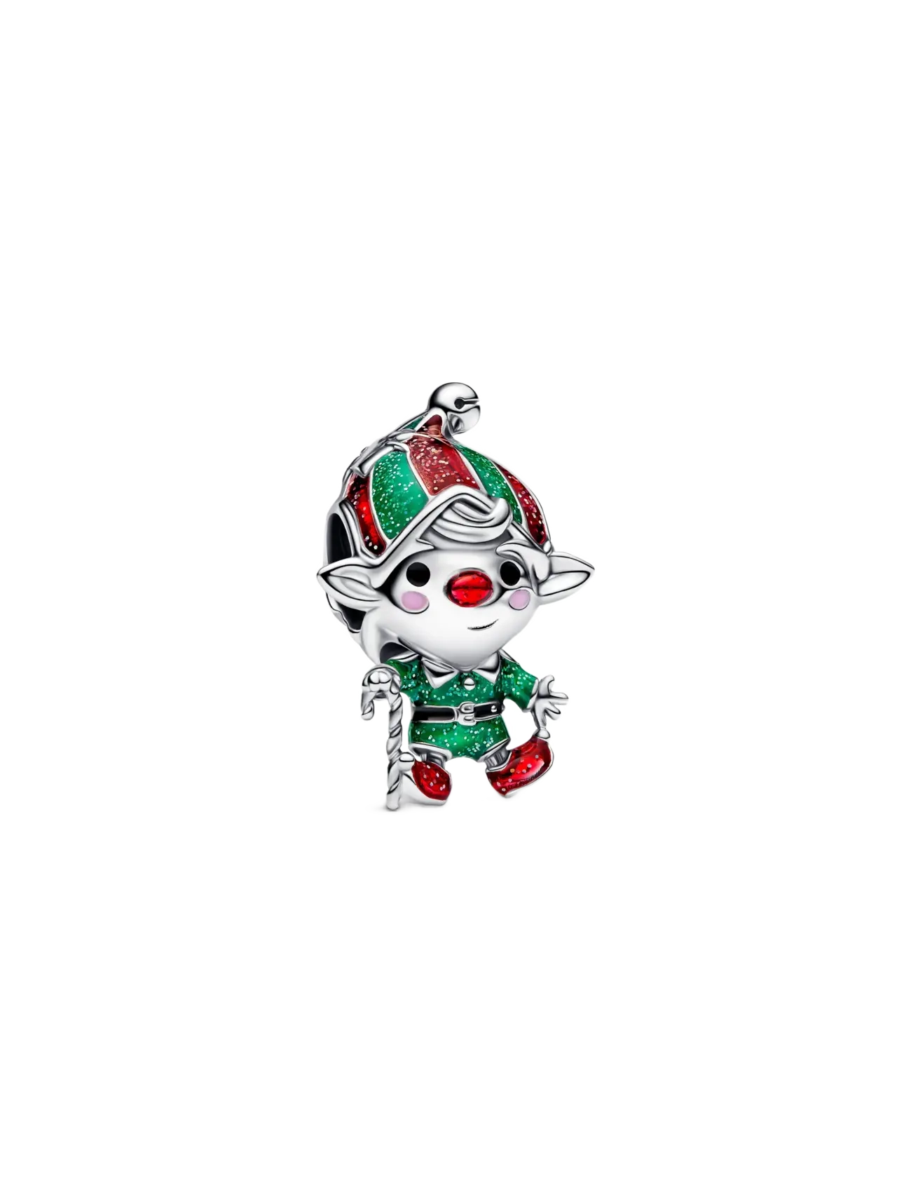 Pandora Moveable elf sterling silver charm with glittery red, green, black and pink enamel - Charms - MULTICOLOR / multi