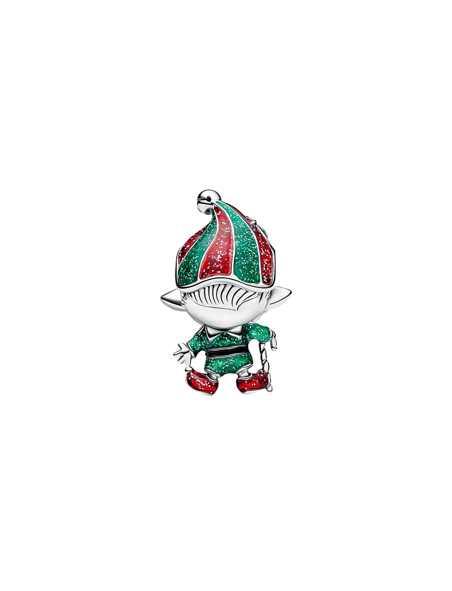 Pandora - Moveable elf sterling silver charm with glittery red, green, black and pink enamel - hängen & berlocker - multicolor - 1