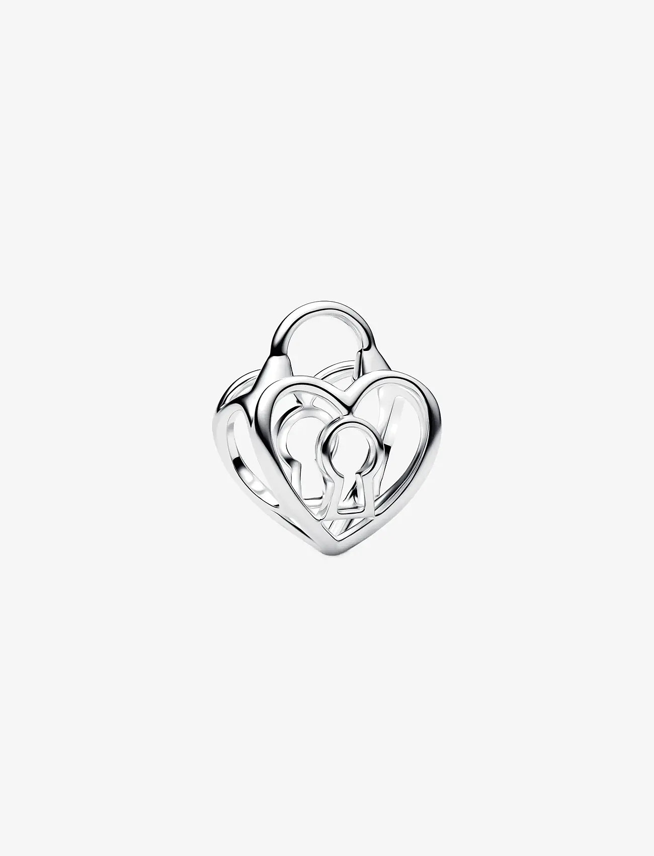 Pandora - Openwork Heart Padlock Charm - no color - 1