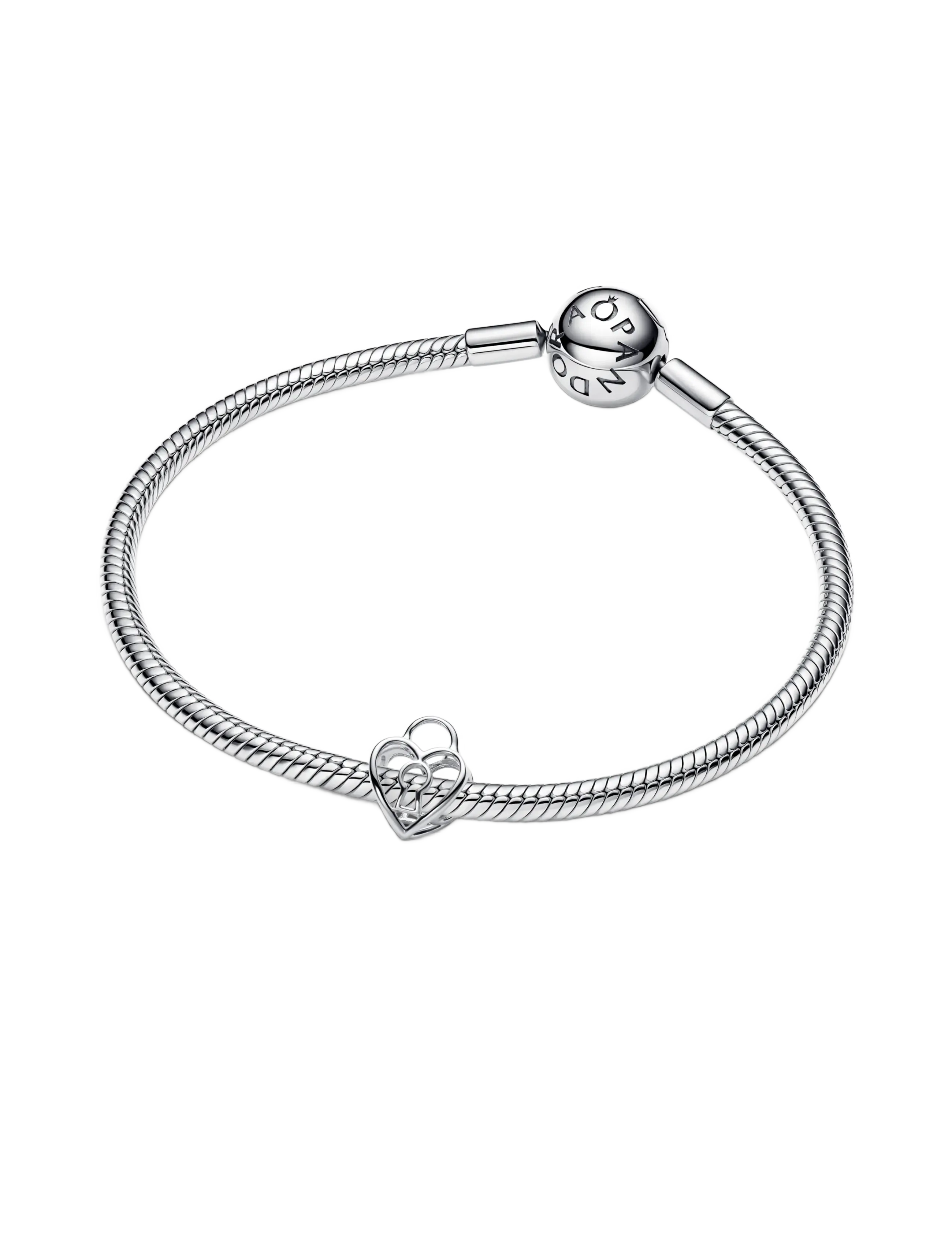 Pandora - Openwork Heart Padlock Charm - hängen & berlocker - no color - 2