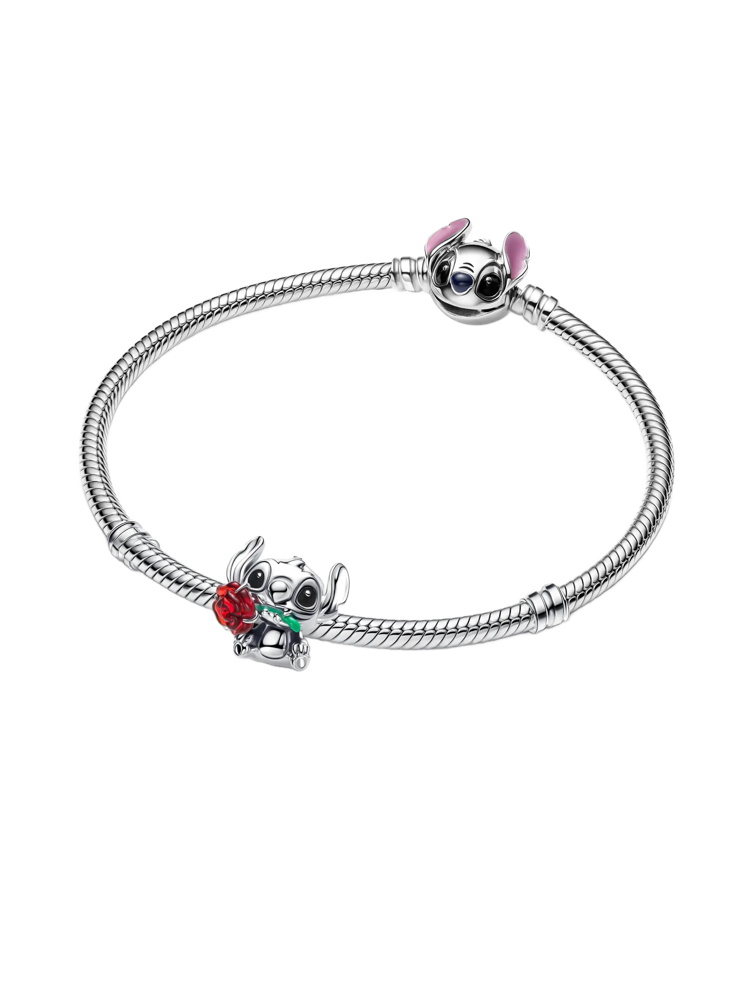 Pandora - Disney Stitch Rose Murano Glass Charm - pendants - red - 3