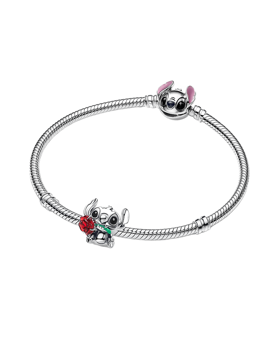 Pandora - Disney Stitch Rose Murano Glass Charm - vedhæng - red - 3