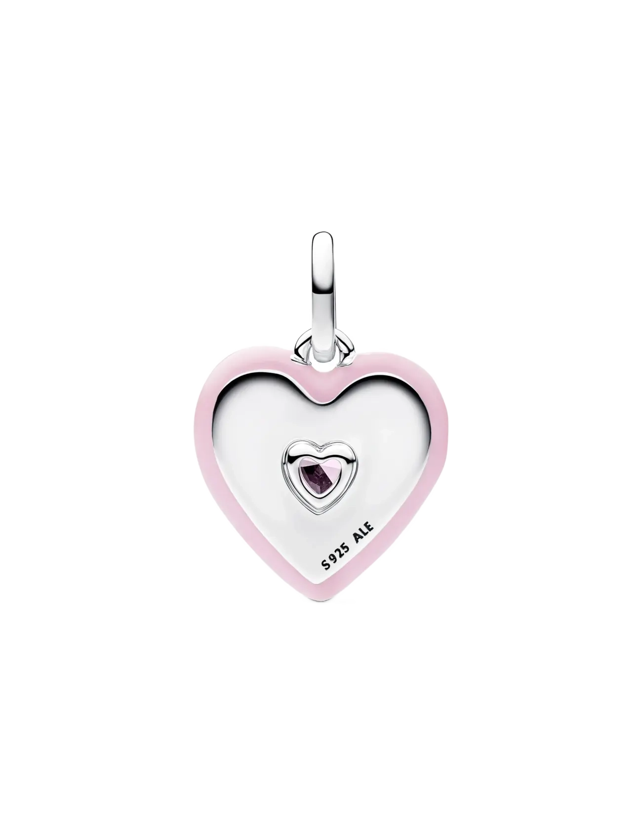 Pandora - Radiating Pink Heart Medallion Charm - pendants - pink - 2