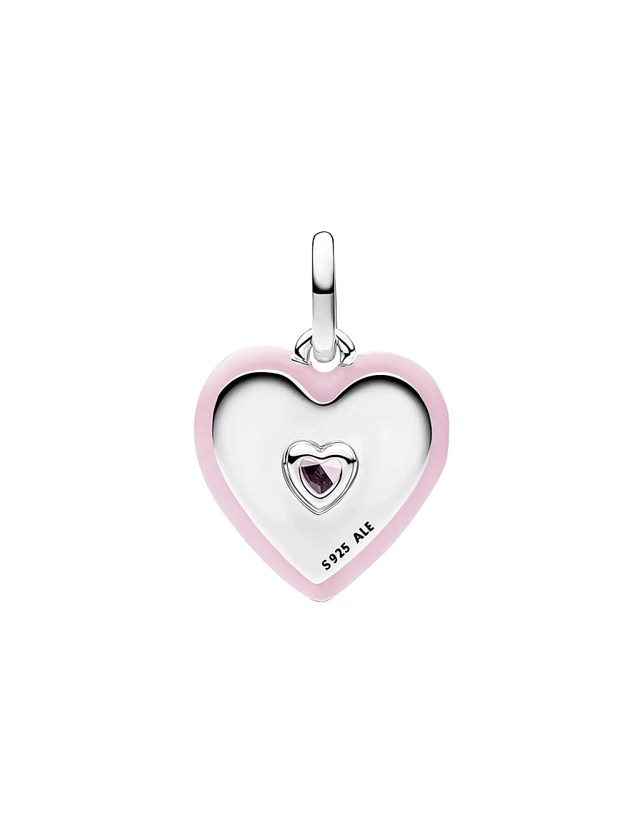 Pandora - Radiating Pink Heart Medallion Charm - vedhæng - pink - 2