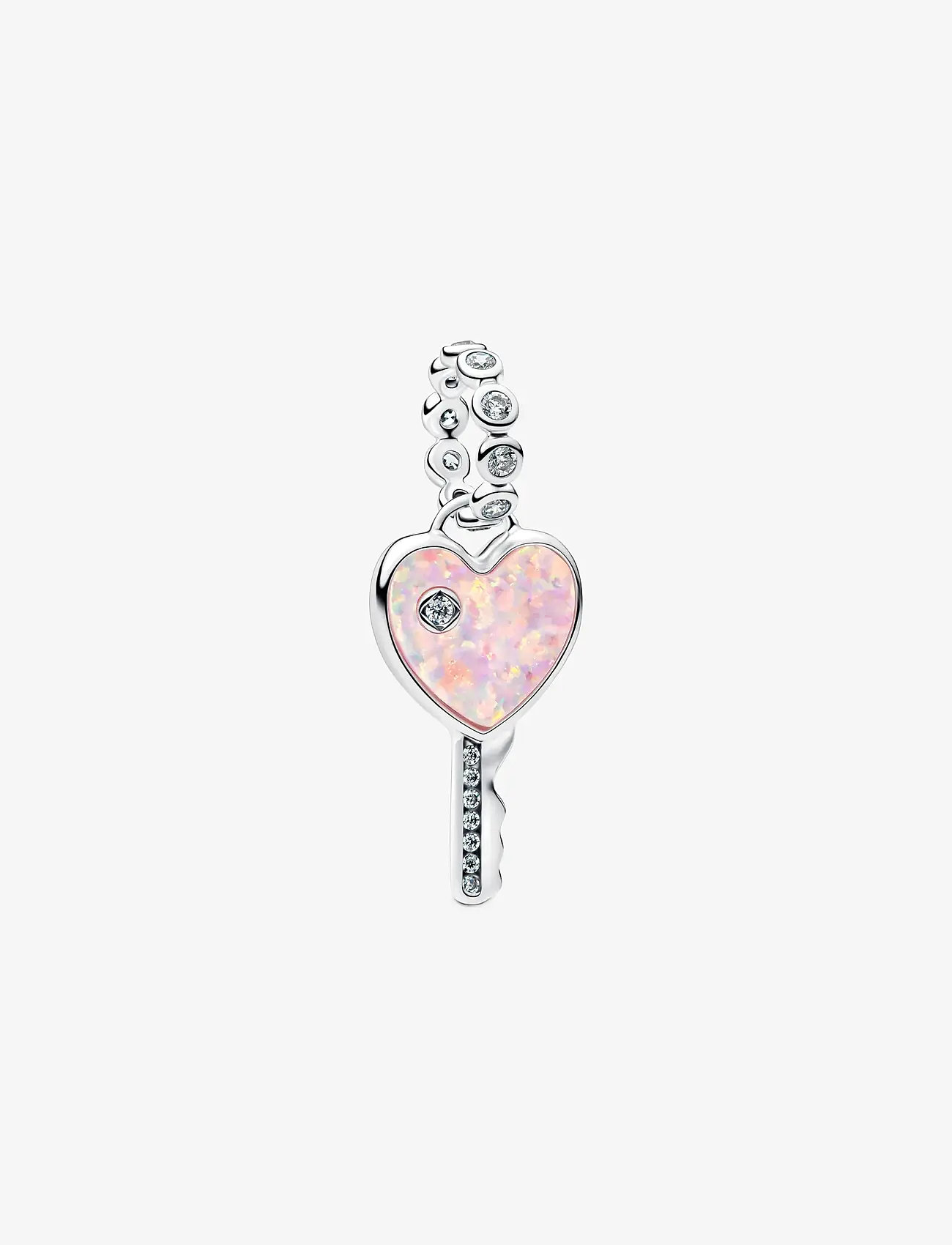 Pandora - Opalescent Heart Key Dangle Charm - anhänger - pink - 1