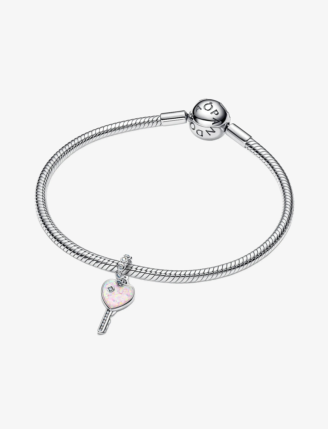 Pandora - Opalescent Heart Key Dangle Charm - anhänger - pink - 3