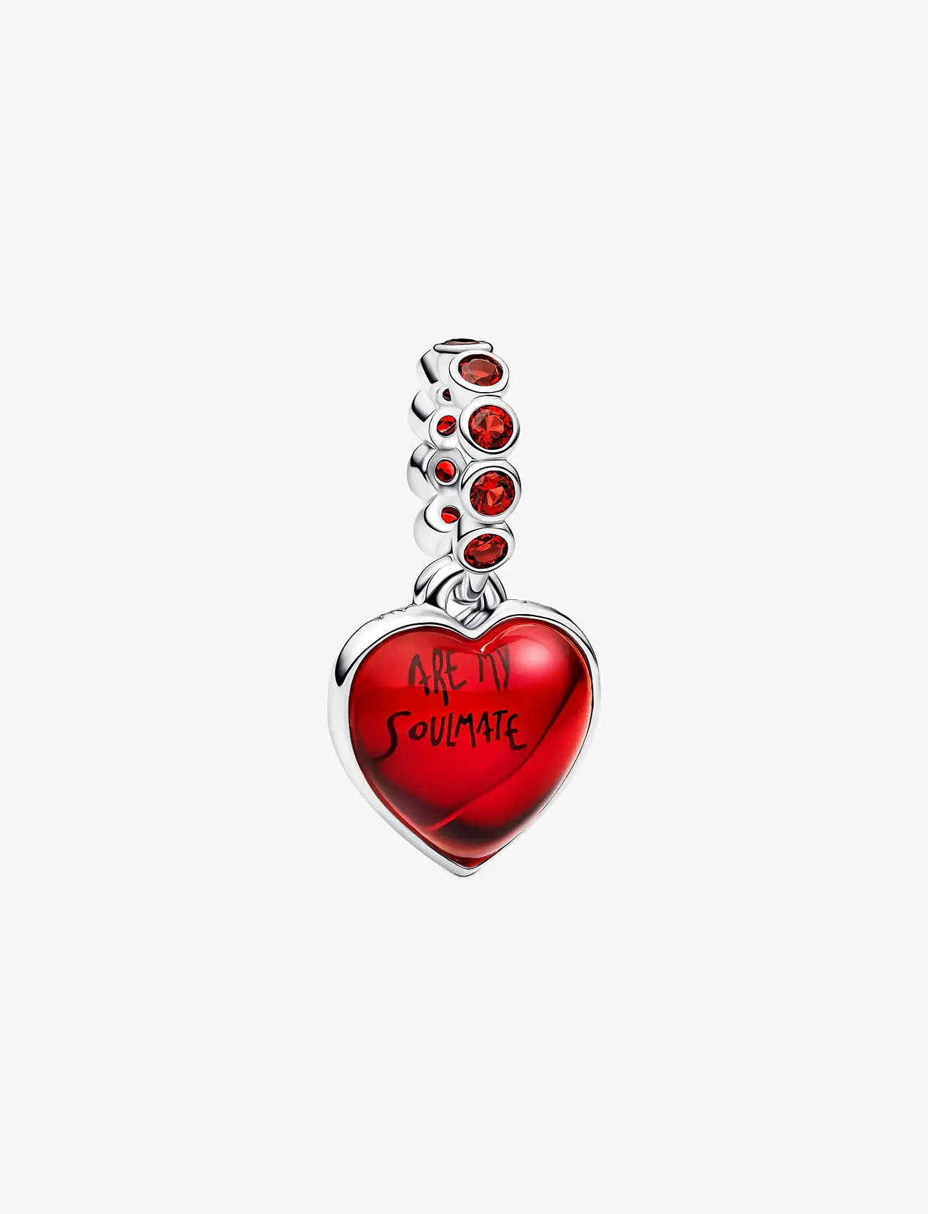 Pandora - Red Murano Glass Heart Double Dangle Charm - anhänger - red - 1