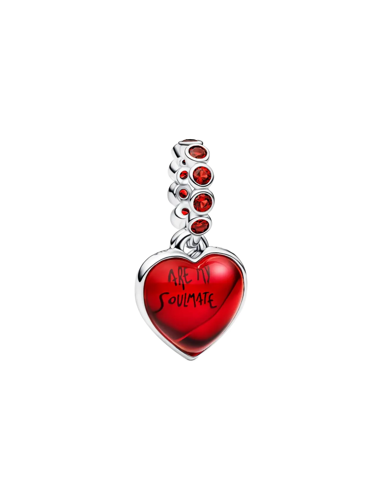 Pandora Red Murano Glass Heart Double Dangle Charm - Essentials - RED / red