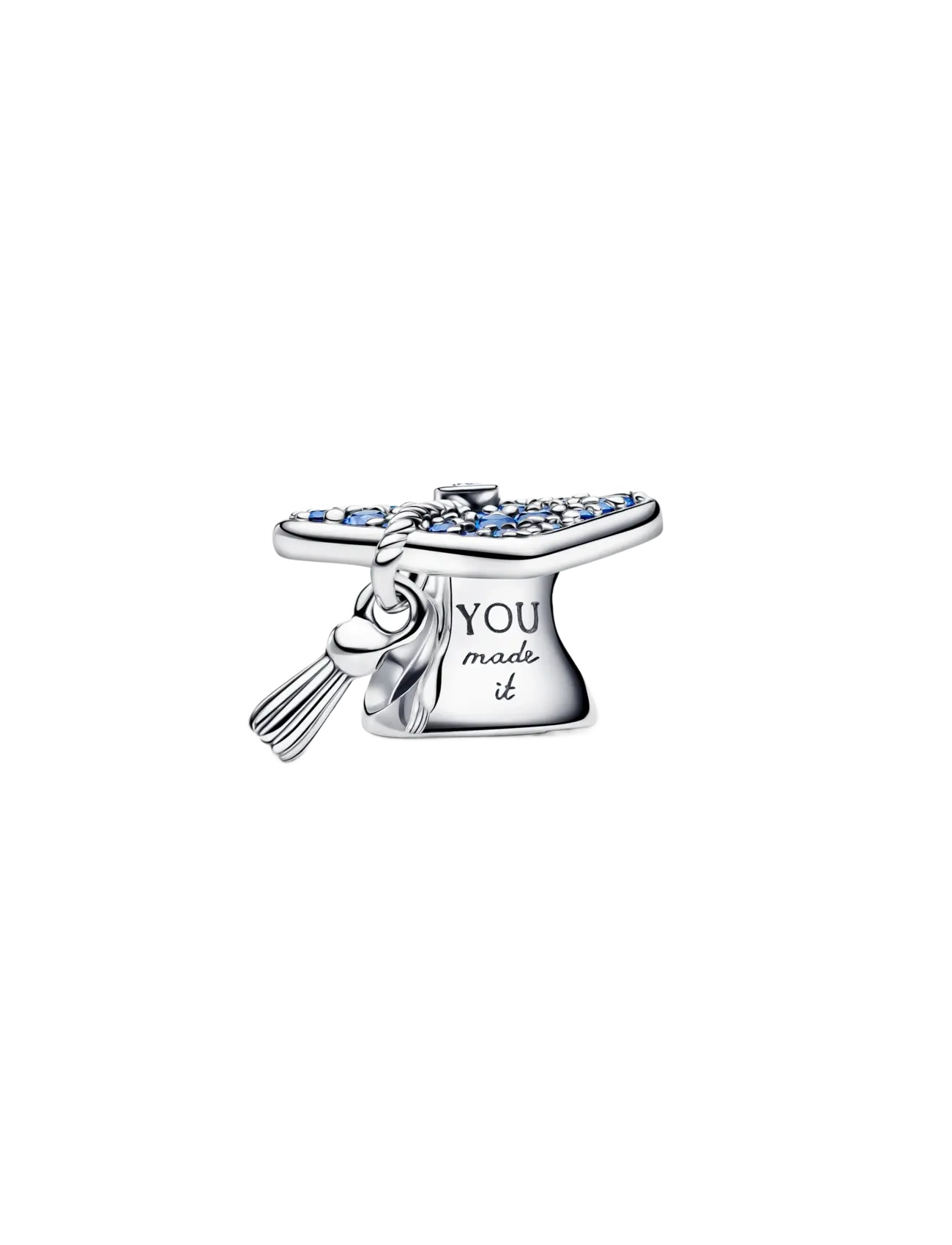 Pandora Sparkling Blue 2026 Graduation Cap Charm - For Her - BLUE / silver