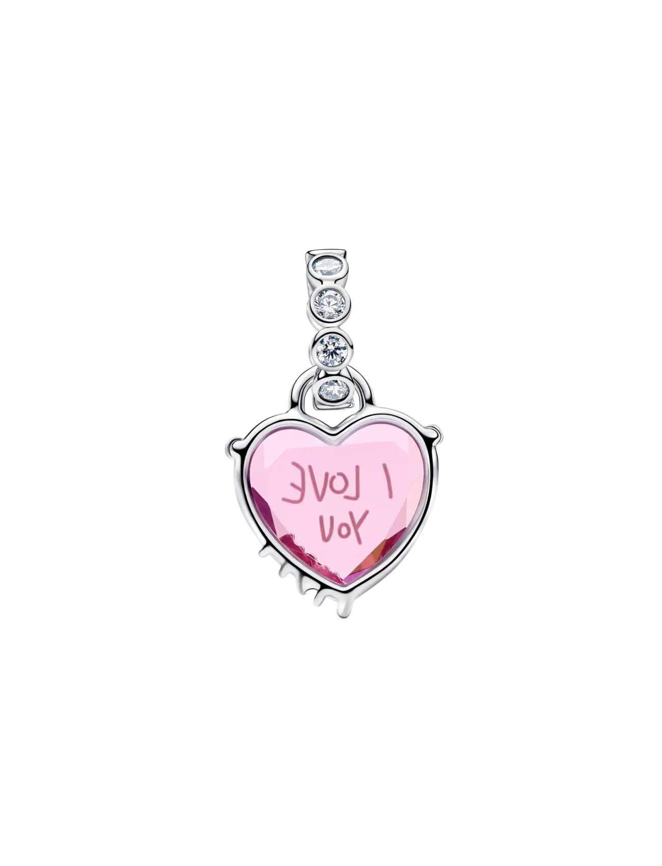 Pandora - I Love You Mom Dangle Charm - vedhæng - pink - 2