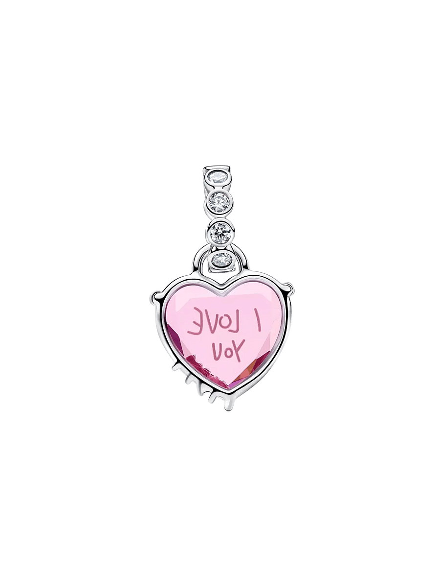 Pandora - I Love You Mom Dangle Charm - vedhæng - pink - 2
