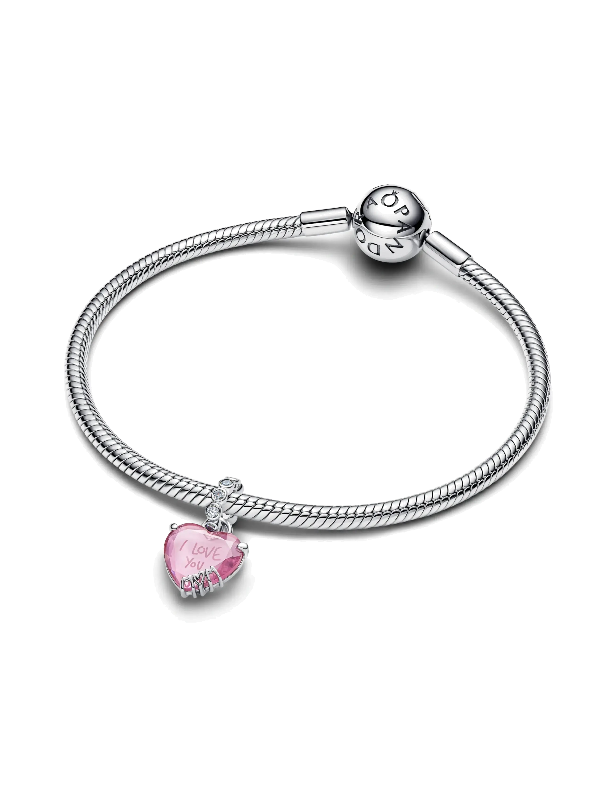 Pandora - I Love You Mom Dangle Charm - vedhæng - pink - 3