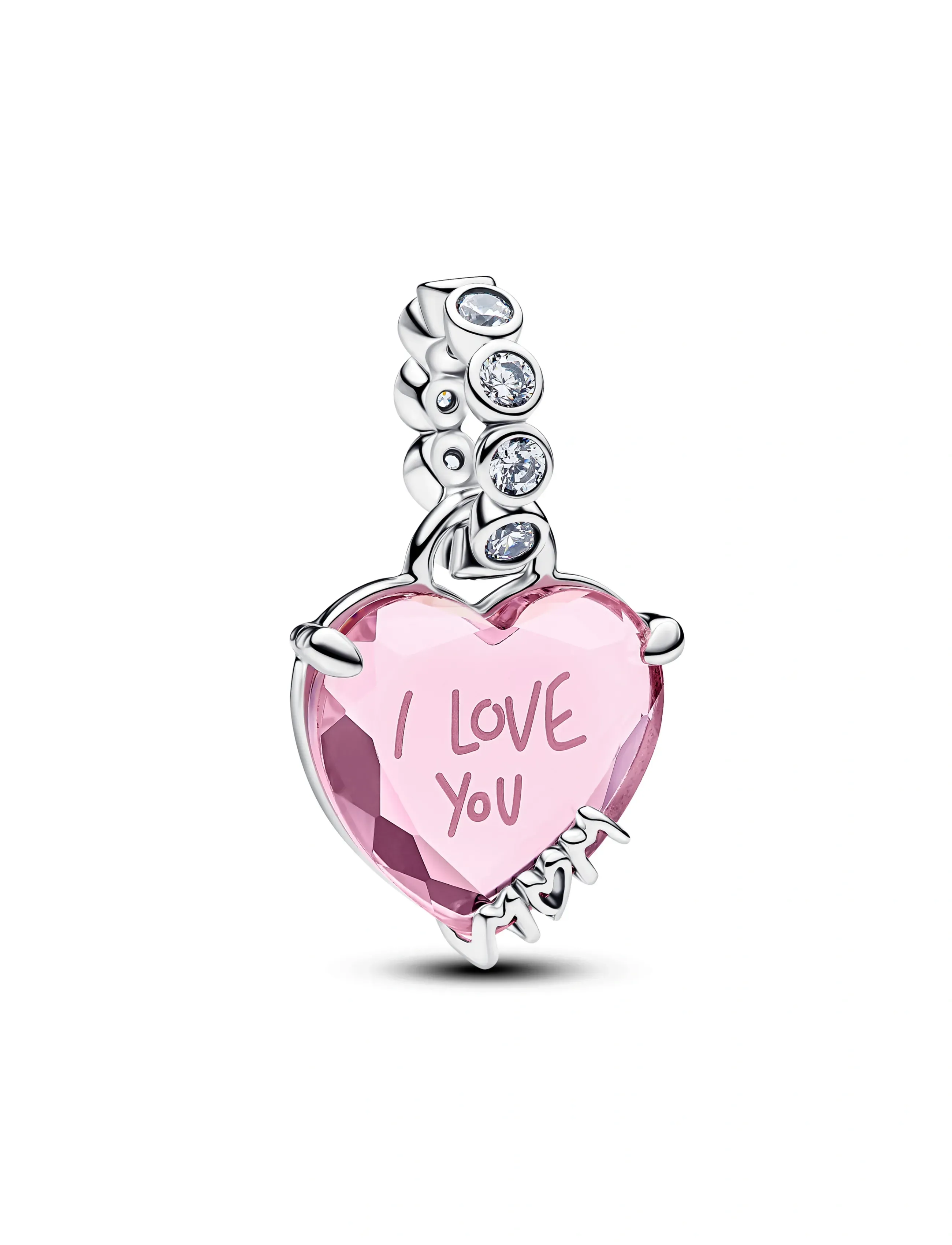 Pandora - I Love You Mom Dangle Charm - vedhæng - pink - 4
