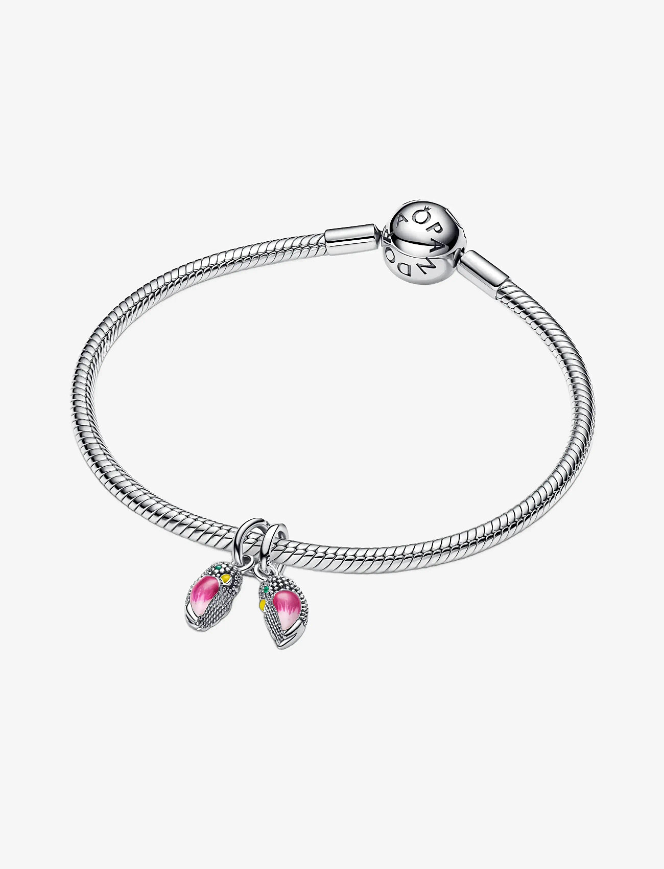 Pandora - Love Birds Splittable Dangle Charm - pendants - pink - 3