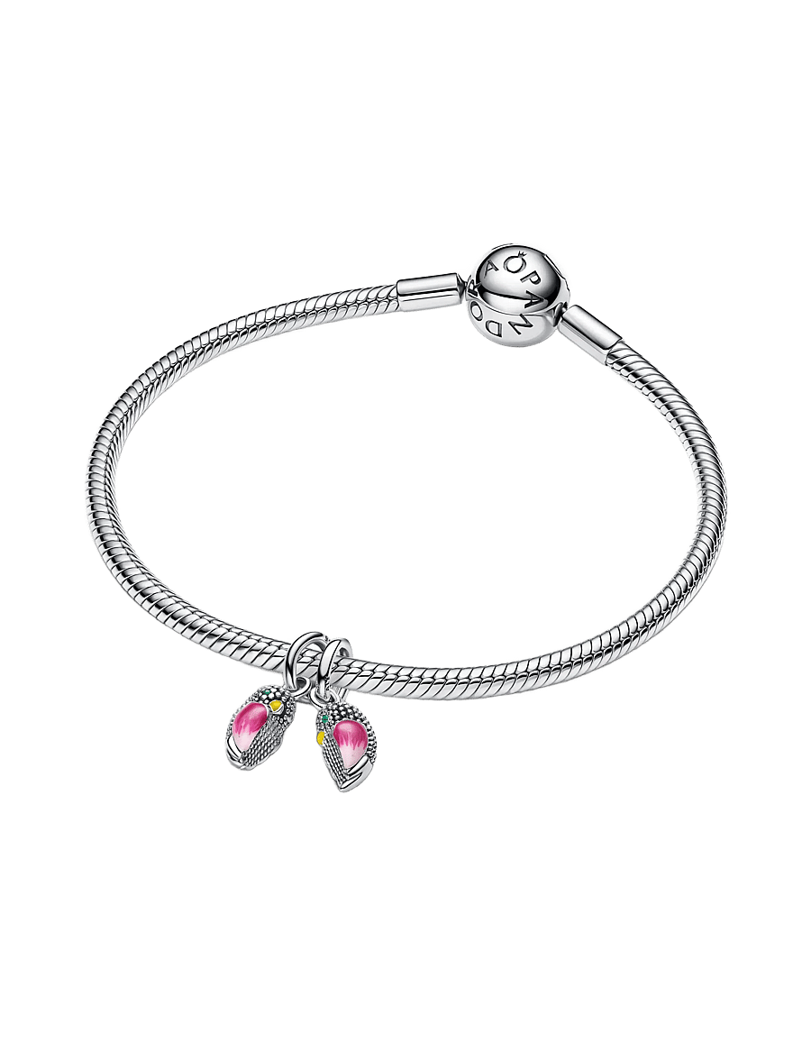 Pandora - Love Birds Splittable Dangle Charm - hängen & berlocker - pink - 3