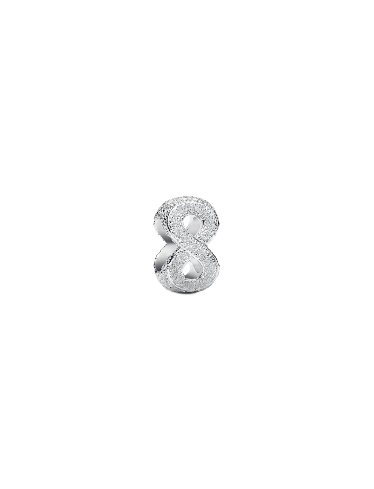 Pandora Textured Infinity Symbol Mini Charm, Tekstureret Uendelighedssymbol Charm, Sølv, Str: ONE SIZE