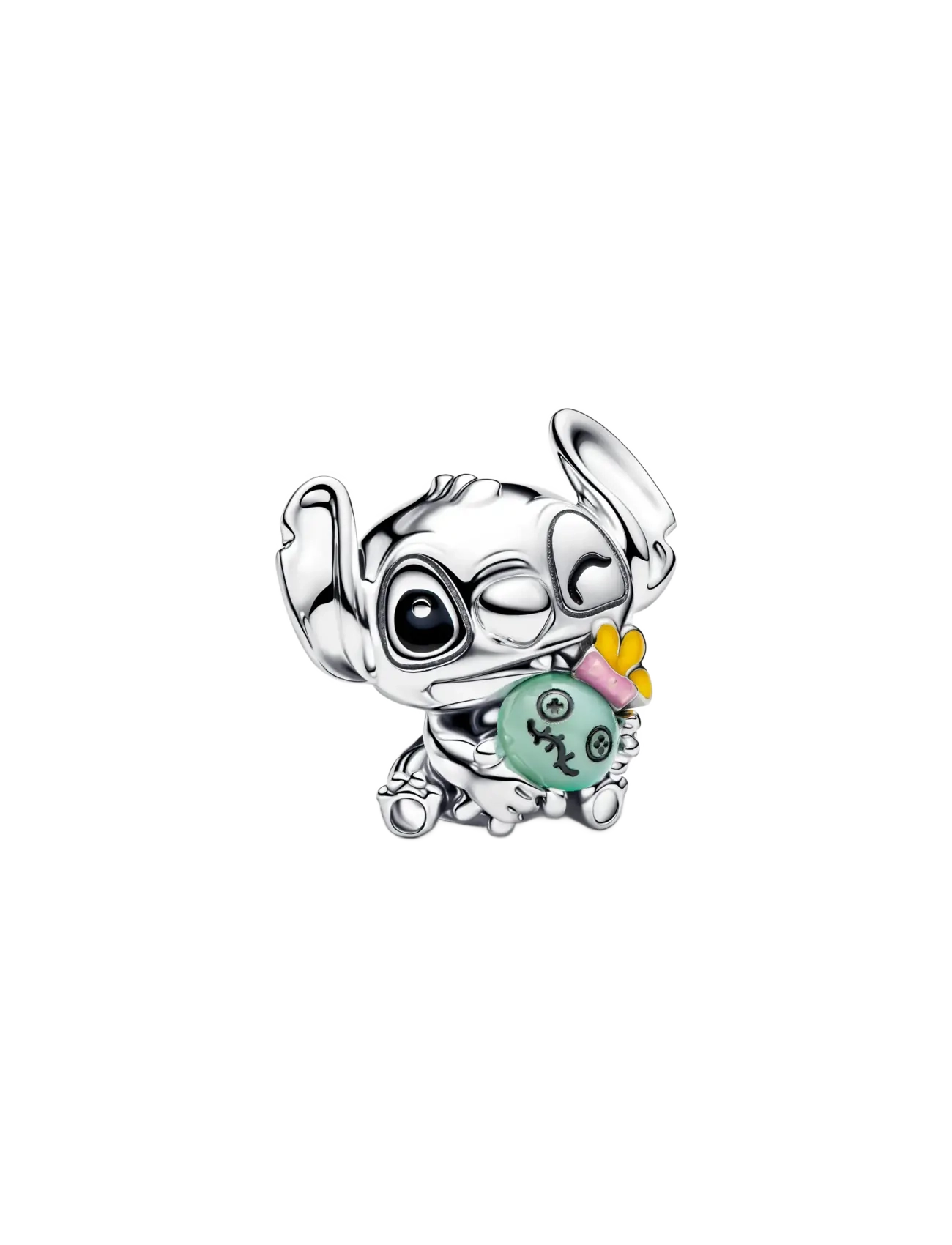 Pandora Disney Stitch & Scrump Charm - Valentines - GREEN / silver