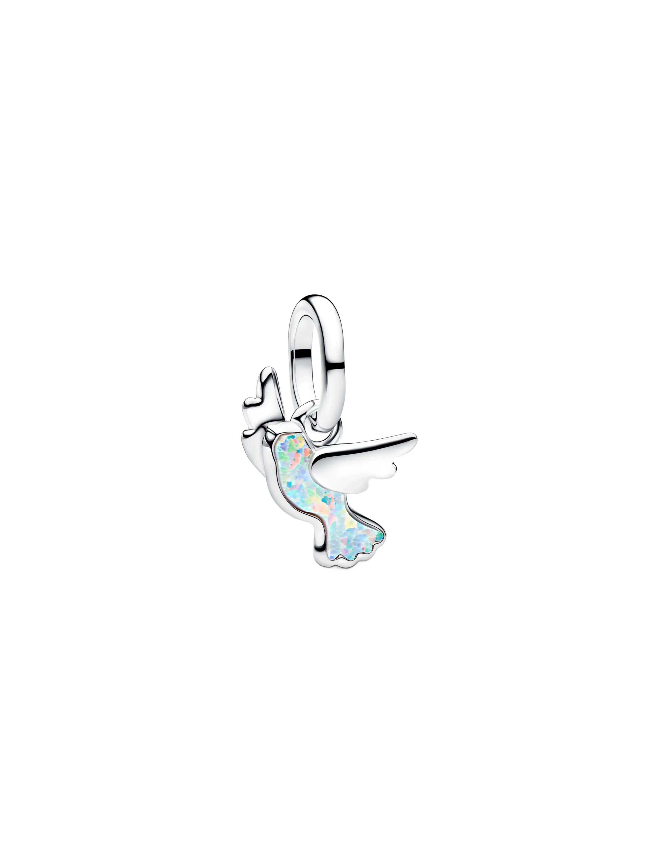 Pandora White Dove Mini Dangle Charm - Charms - WHITE / silver