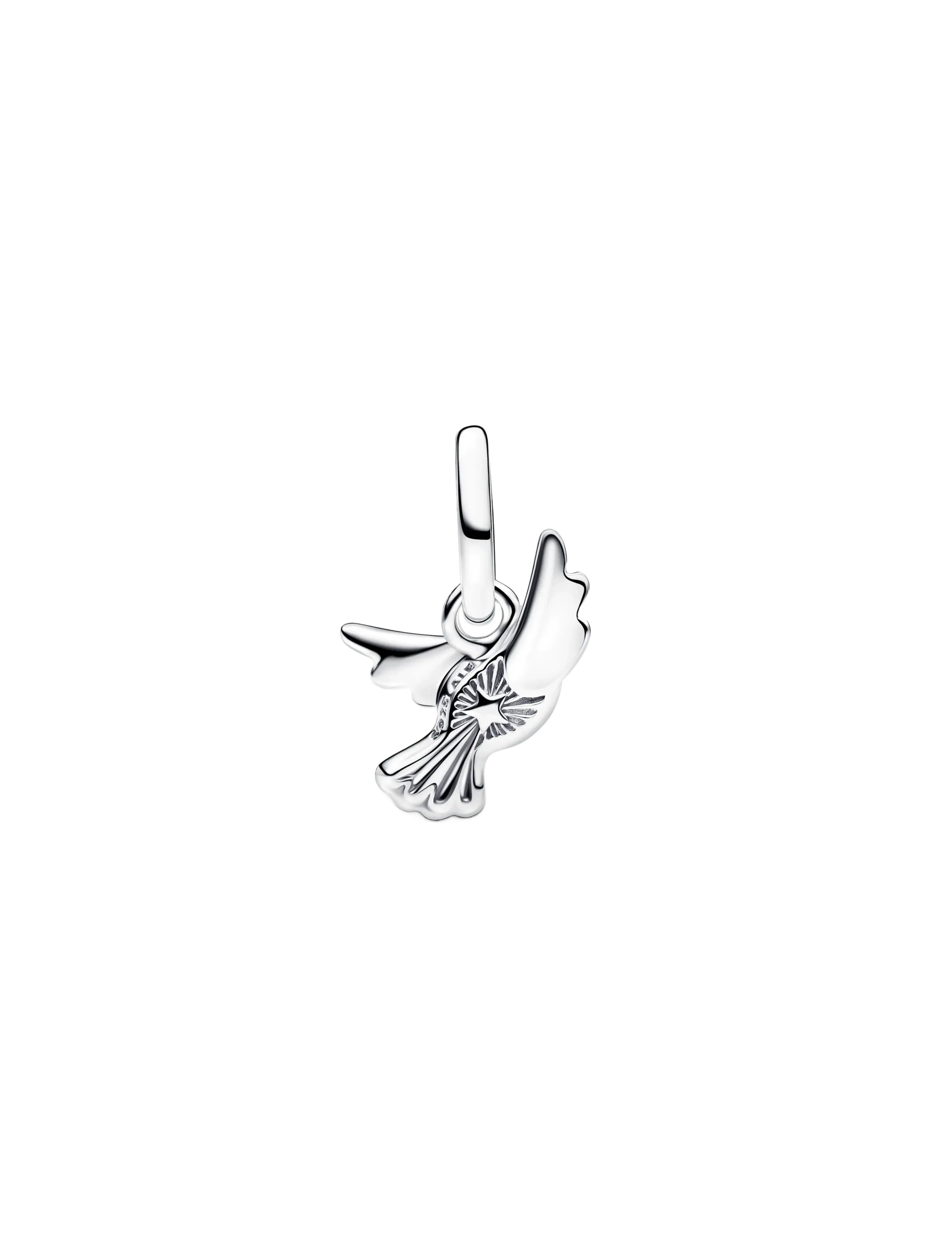 Pandora - White Dove Mini Dangle Charm - hangers - white - 2