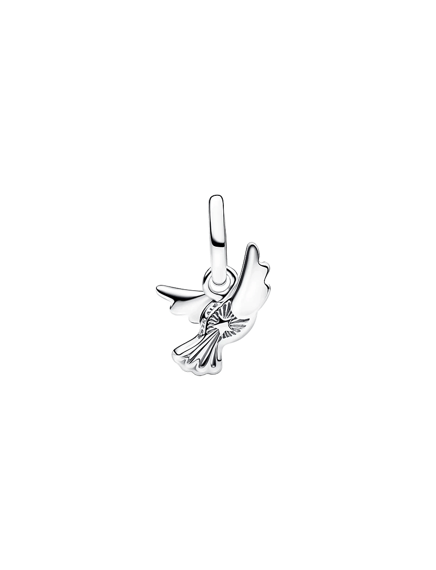 Pandora - White Dove Mini Dangle Charm - hangers - white - 2