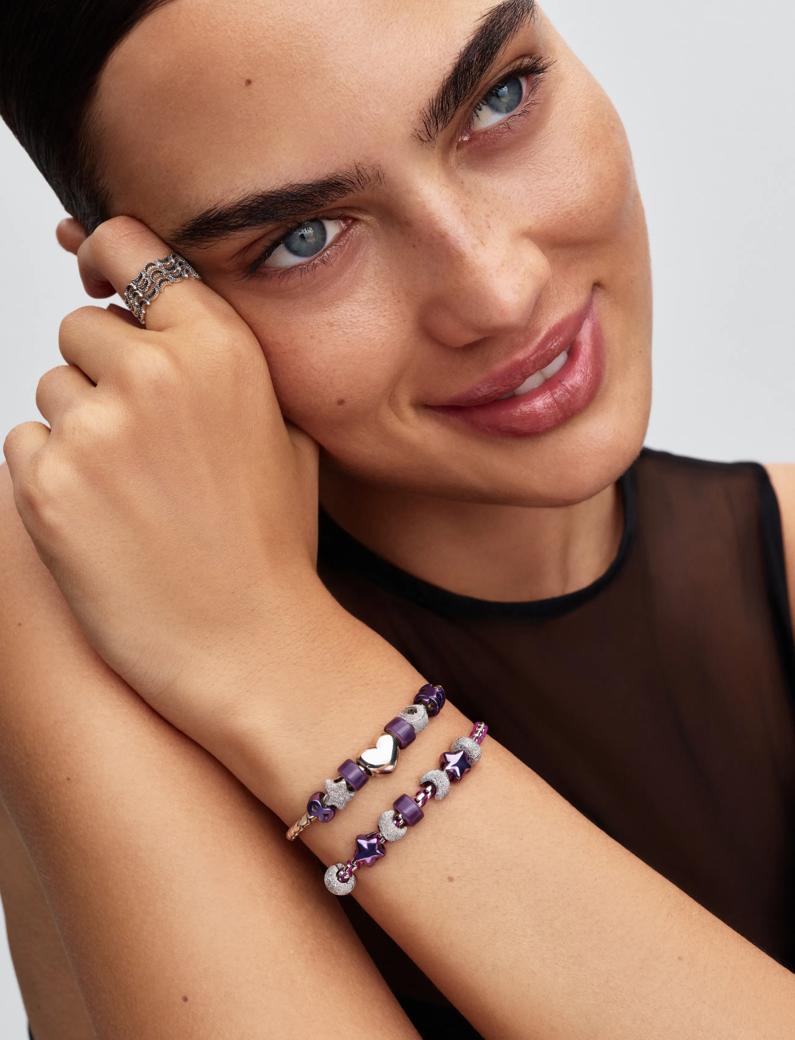 Pandora Purple Star Mini Charm, Stjerne Charm, Lila, Str: ONE SIZE