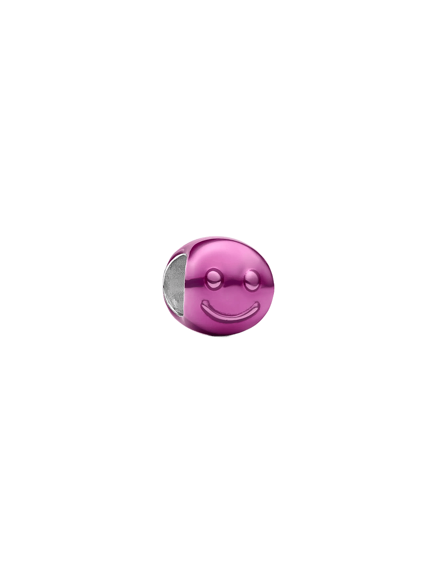 Pandora - Pink Happy Face Mini Charm - vedhæng - pink - 1