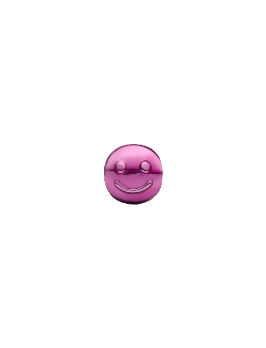 Pandora - Pink Happy Face Mini Charm - vedhæng - pink - 2