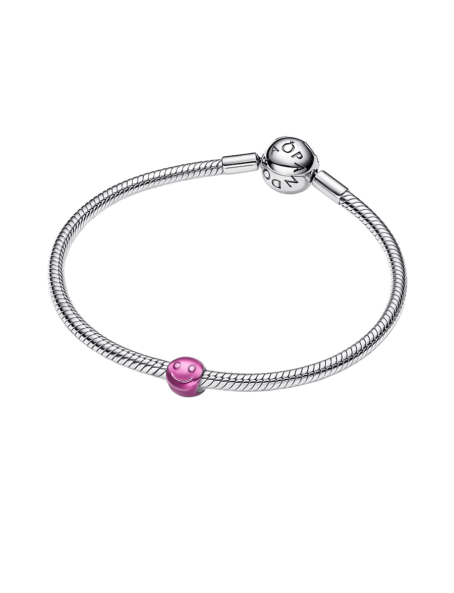 Pandora - Pink Happy Face Mini Charm - vedhæng - pink - 3