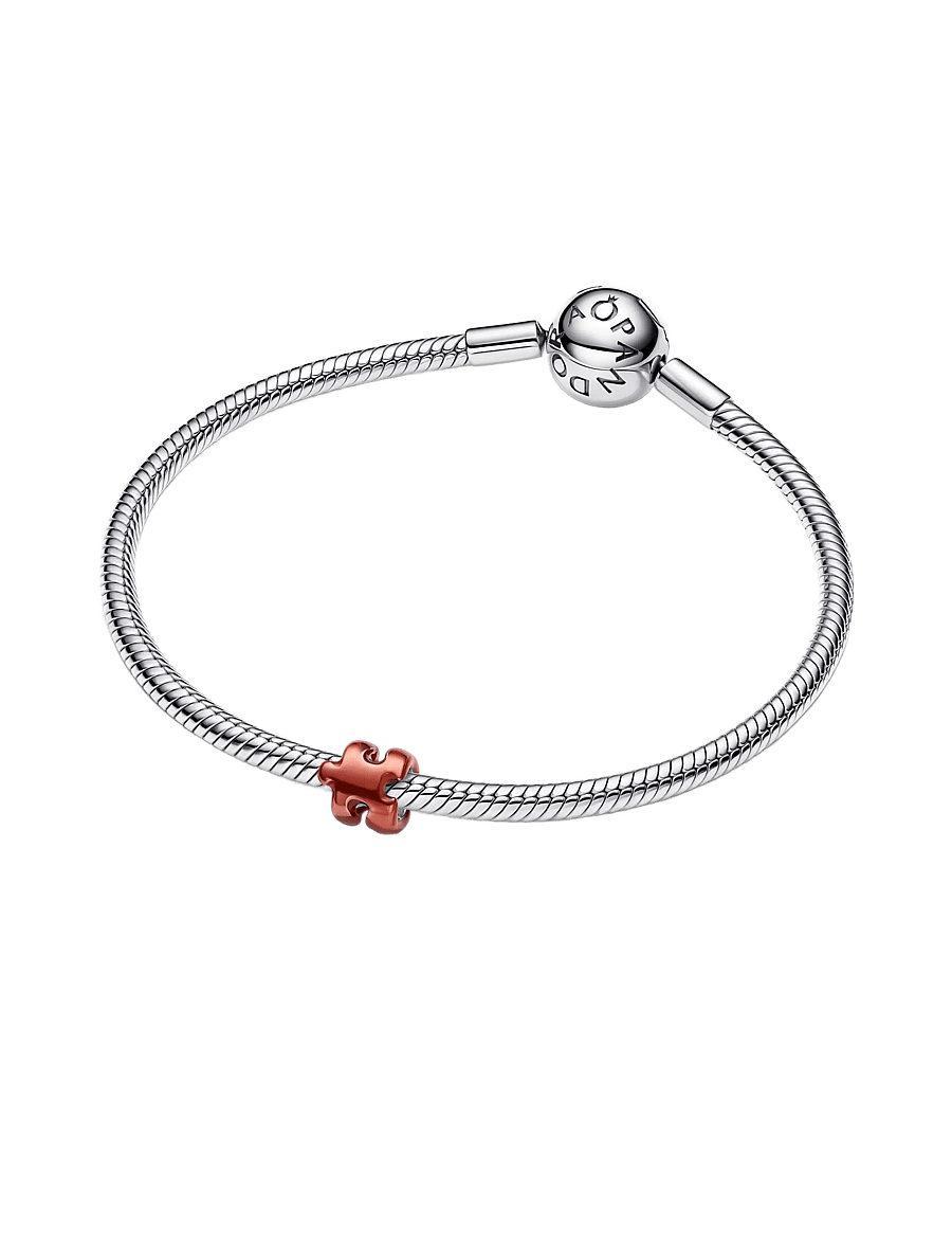 Pandora - Orange Puzzle Piece Mini Charm - hängen & berlocker - orange - 3