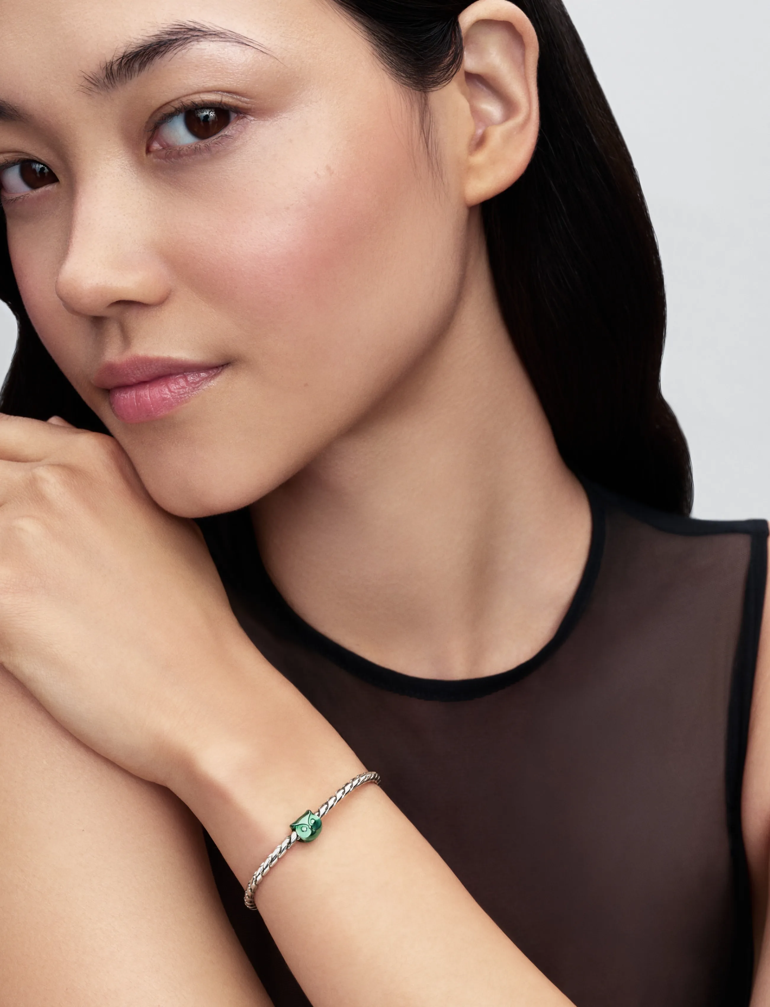 Pandora Green Owl Mini Charm, Ugle Mini Charm, Grøn, Str: ONE SIZE