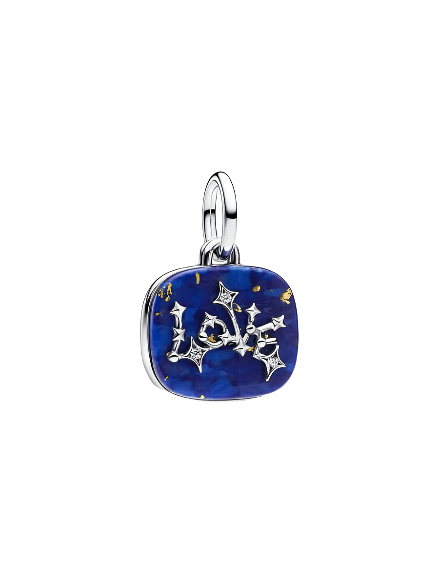 Pandora - Celestial Blue Love Constellation Double Dangle Charm - blue - 1