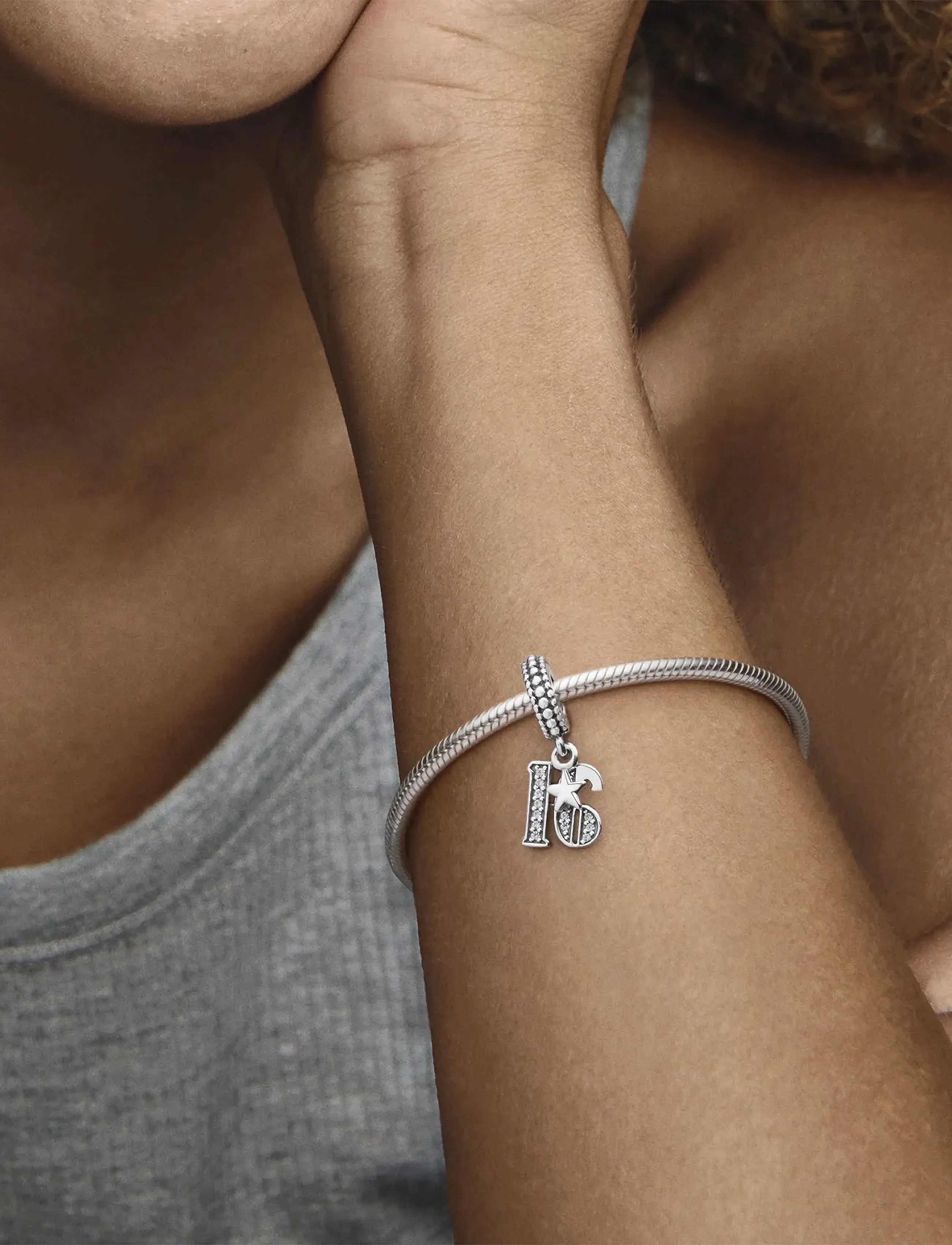 Pandora - 16 silver dangle with clear cubic zirconia - anhänger - clear - 3